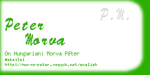 peter morva business card